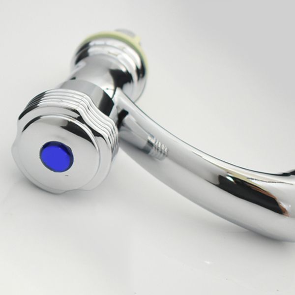 Skorter | Contemporary Faucet Knob Handle Low Arc Zinc Faucet in Silver