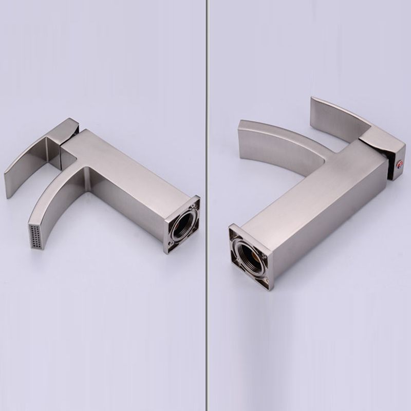 Skorter | Cubic Chrome Bathroom Faucet Low Arc Single Lever Basin Faucet