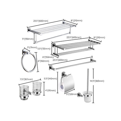 Skorter | Contemporary Bathroom Accessories Hardware Set made of silver metal