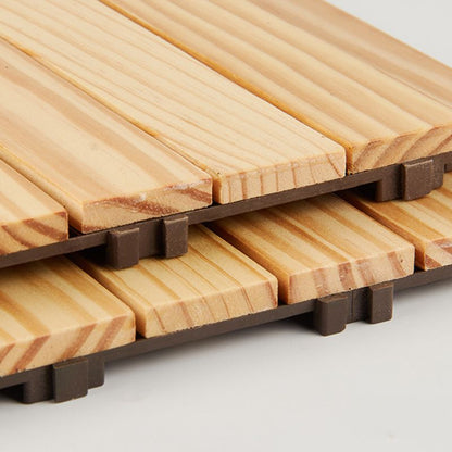 Skorter | 7-Slat Square Wood Terrace Tiles Laying Pattern Outdoor Terrace Tiles