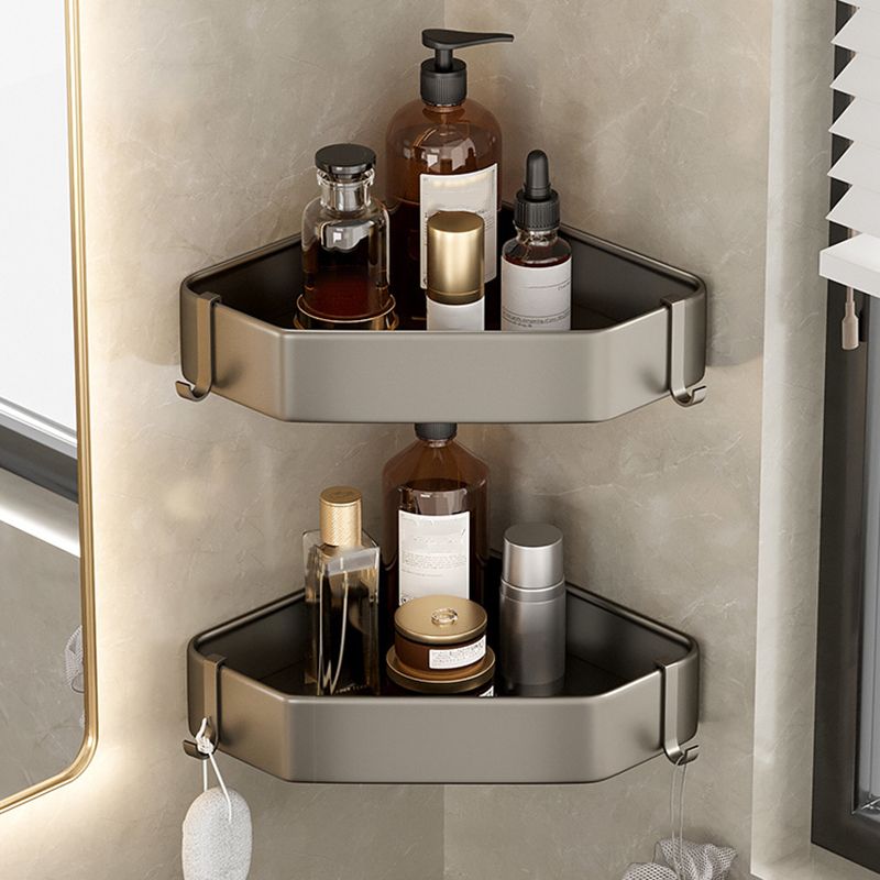 Skorter | Contemporary Aluminum Bathroom Accessory Set Grey Bath Shelf