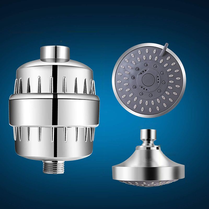 Skorter | 5 Sprays Shower Head Wall Mounted Silver Round Fixed Shower Head