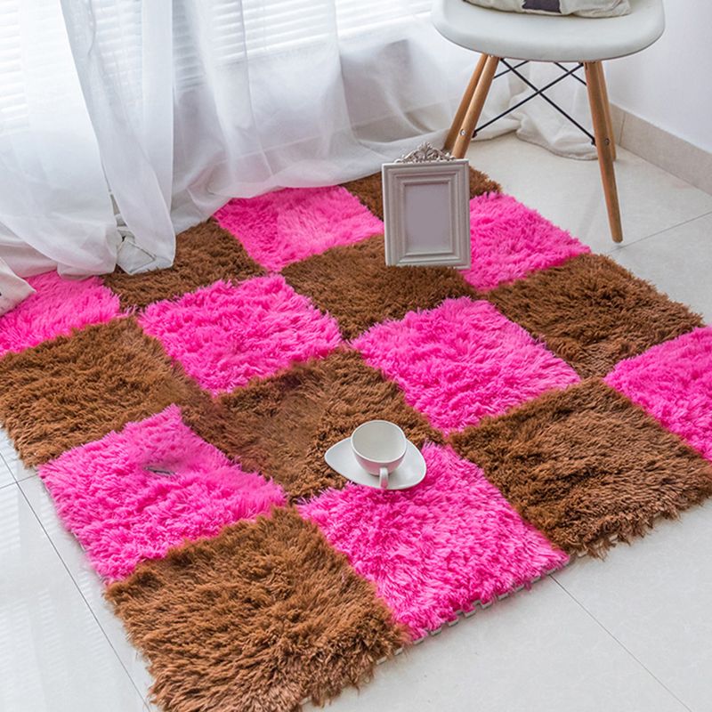 Skorter | Bedroom Carpet Tiles Solid Square Shag Stain Resistant Carpet Tiles
