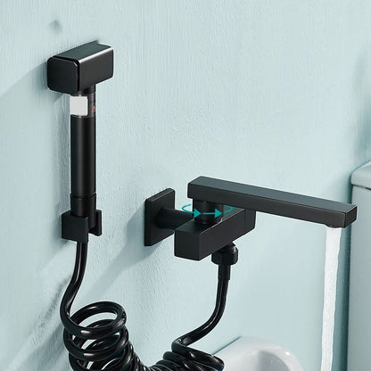 Skorter | Modern Bathtub Filler Wall Mount Hand Shower Swiveling Copper Bathtub Filler with Single Lever Handle