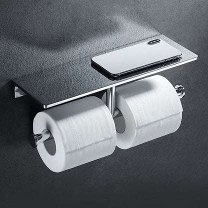 Skorter | Contemporary 2-piece Bathroom Set in Polished Chrome Stainless Steel Toilet Paper Holder
