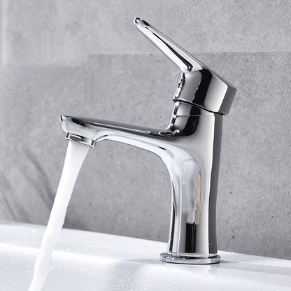 Skorter | Basic Metal Washbasin Faucet Silver Bathroom Faucet with Lever Handle