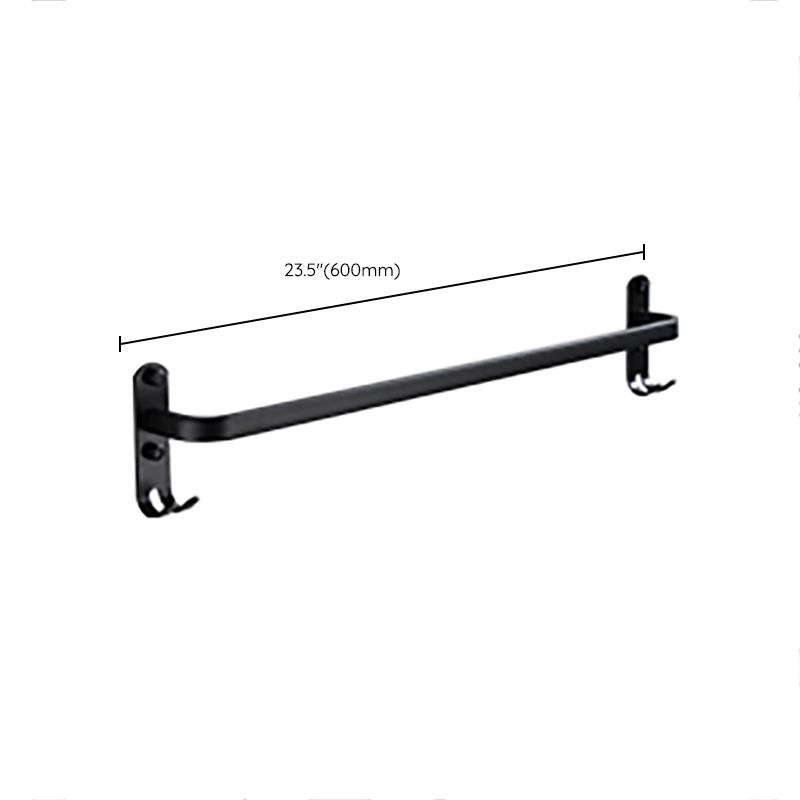 Skorter | Contemporary Bathroom Accessory Set Black Surface Bathrobe Hook/Towel Ring Bar