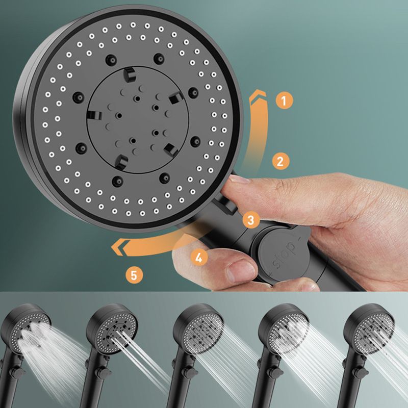 Skorter | Bathroom Shower Head 5-Stream Round Hand Shower Holder Wall Mount Shower Head