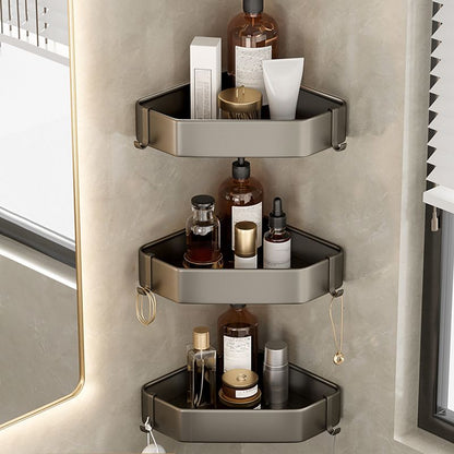 Skorter | Contemporary Aluminum Bathroom Accessory Set Grey Bath Shelf