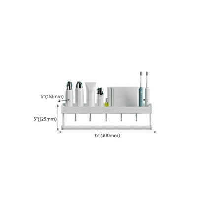 Skorter | 2-piece modern bathroom accessory set White rectangular wall shelf