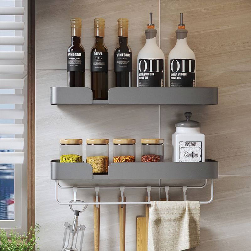 Skorter | 3-piece modern bathroom hardware set aluminum bathroom shelf in gray