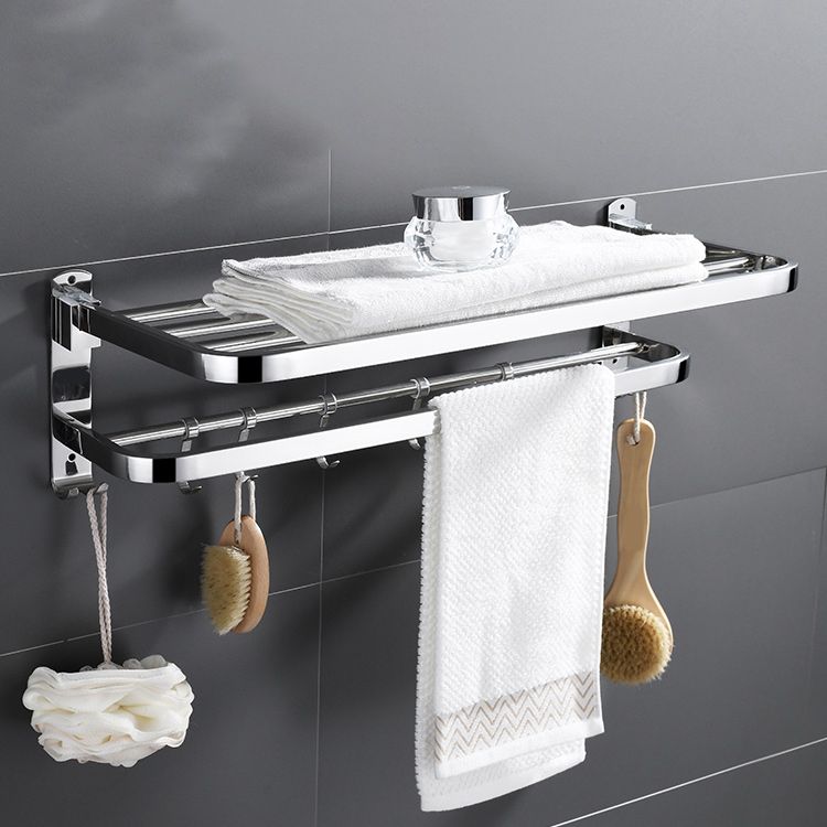 Skorter | Contemporary bathroom accessory set made of chrome-plated stainless steel with bathrobe hooks/towel rail