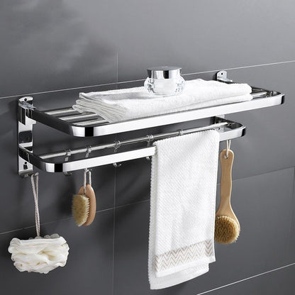 Skorter | Contemporary bathroom accessory set made of chrome-plated stainless steel with bathrobe hooks/towel rail