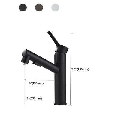 Skorter | Bathroom Vessel Faucet Swivel Spout Single Handle Faucet with Pull-Out Spray Head