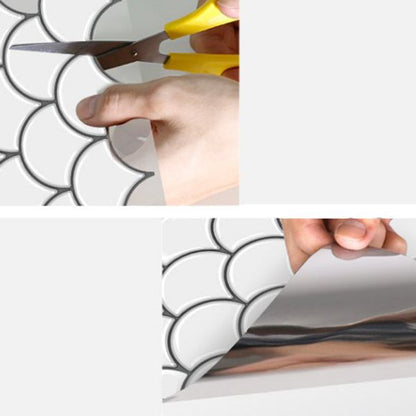 Skorter | Fish scale Peel & Stick field tile square plastic Peel & Stick mosaic tile