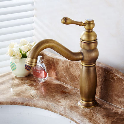 Skorter | Round Basin Faucet Bathroom Faucet Single Lever High Arc Basin Faucet
