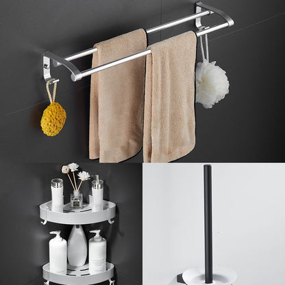 Skorter | 6-piece contemporary bathroom accessory set bathroom shelf/towel bar paper holder included