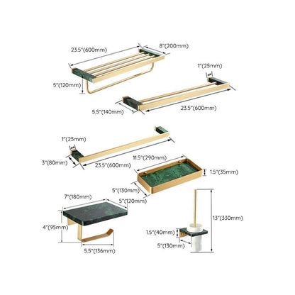 Skorter | Brass Bathroom Accessory Set Marble Bathroom Accessory Set for Home