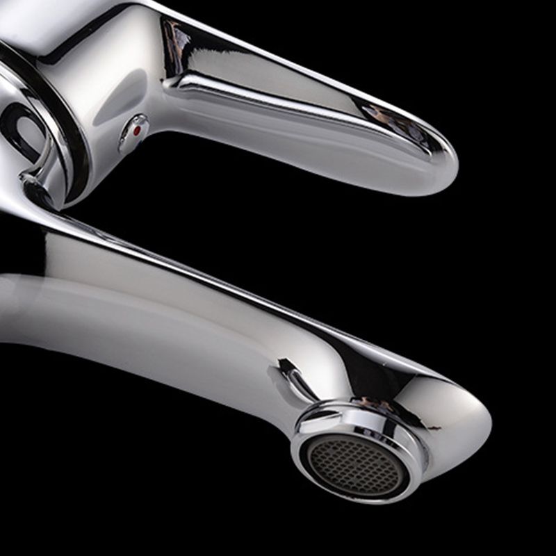 Skorter | Basic Metal Washbasin Faucet Silver Bathroom Faucet with Lever Handle