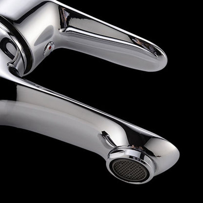 Skorter | Basic Metal Washbasin Faucet Silver Bathroom Faucet with Lever Handle