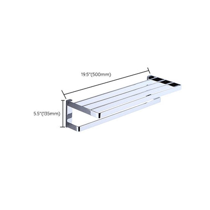 Skorter | Chrome brass modern bathroom accessory set with towel bar/ ring/ paper holder & bathrobe hook