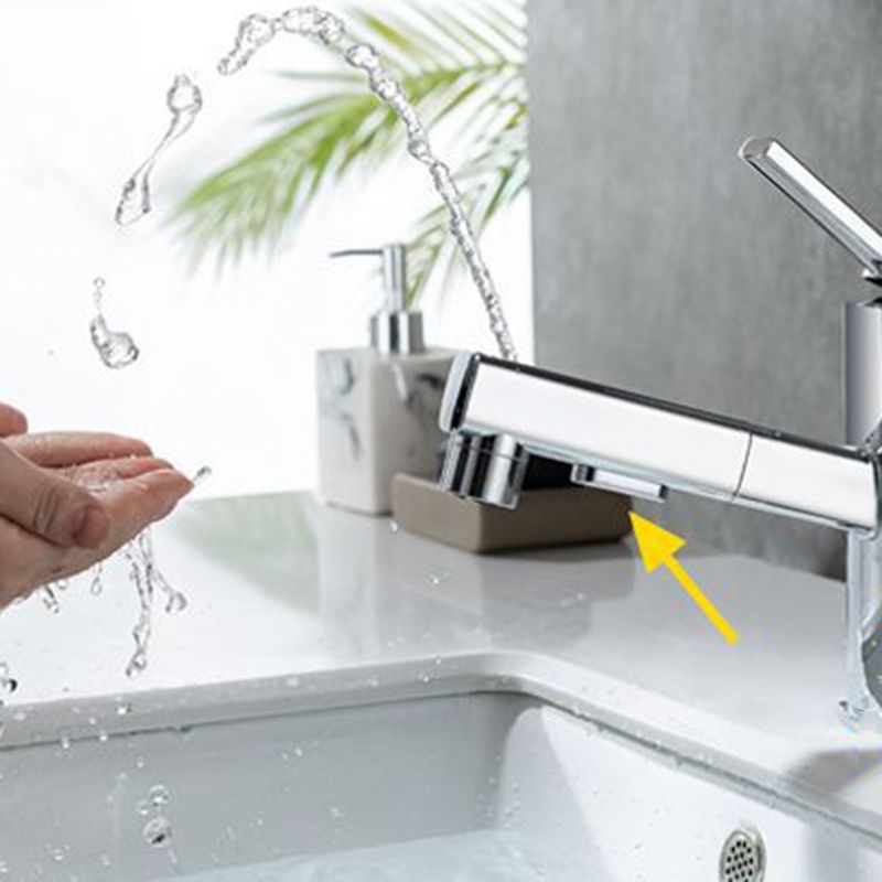 Skorter | Contemporary Vessel Sink Faucet Copper Single Handle Low Arc Pull Down Vessel Faucet