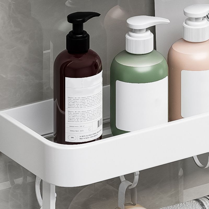 Skorter | Contemporary Bathroom Accessory Set Metal Bathroom Shelf in White