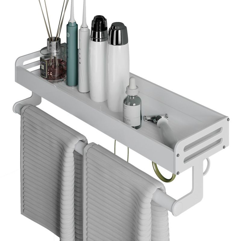 Skorter | 2-piece modern bathroom accessory set White rectangular wall shelf