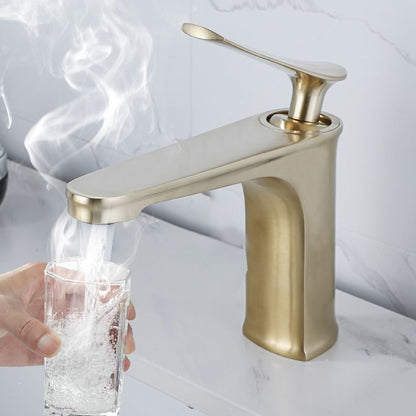 Skorter | 1 Handle Full Copper Bathroom Sink Faucet Nordic Modern Vanity Faucet with Drain