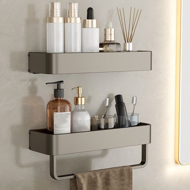 Skorter | Contemporary Aluminum Bathroom Accessories Set Gray Bath Shelf