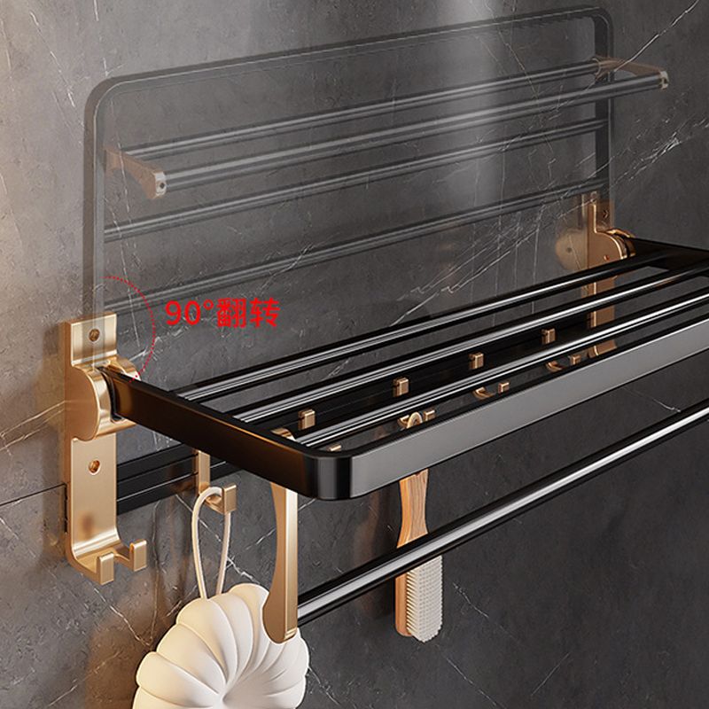 Skorter | Black and Brass Bathroom Hardware Set Modern Stainless Steel Bathroom Shelf/Towel Holder/Paper Holder