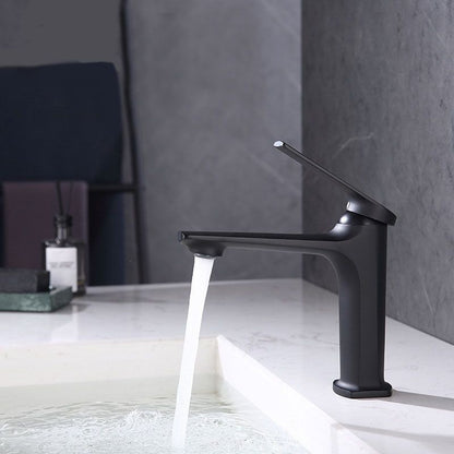 Skorter | Modern faucet brass lever handles low arc sink bathroom faucet