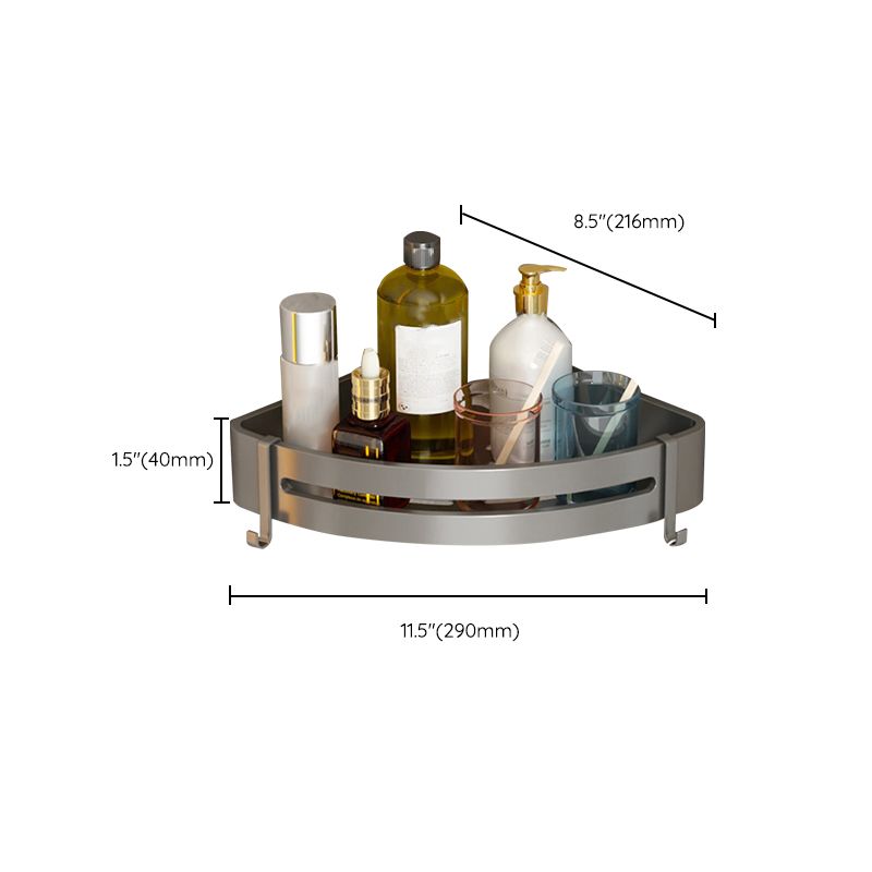 Skorter | Contemporary Aluminum Bathroom Accessory Set Grey Bath Shelf