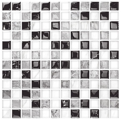 Skorter | 12"x 12" Resin Mosaic Tiles Square Self-adhesive Tiles for Backsplash & Wall Tile