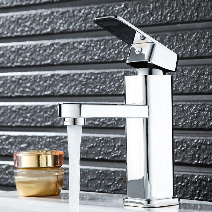 Skorter | Cubic Container Sink Faucet Simple Low Arched Bathroom Faucet with 1 Hole