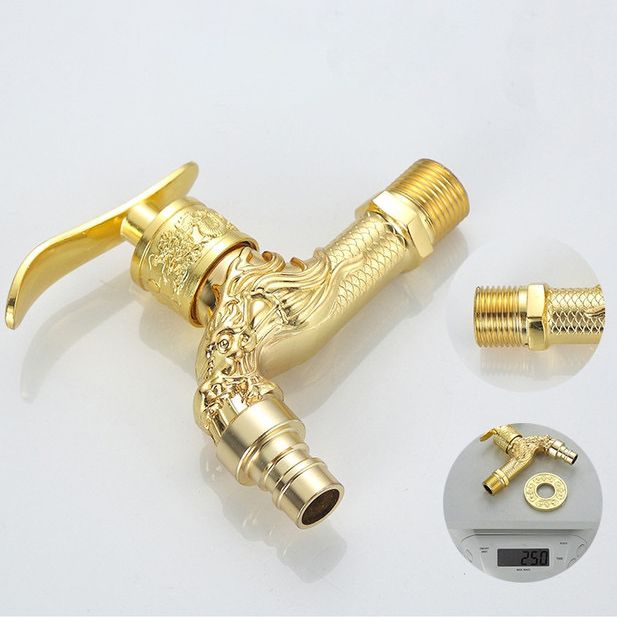 Skorter | Vintage Classic Sink Faucet Zinc Single Handle Dragon Embossing Wall Mounted Faucet