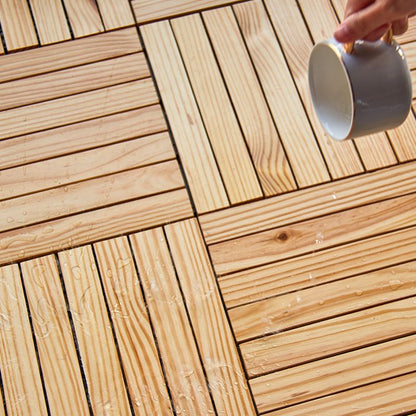 Skorter | 7-Slat Square Wood Terrace Tiles Laying Pattern Outdoor Terrace Tiles