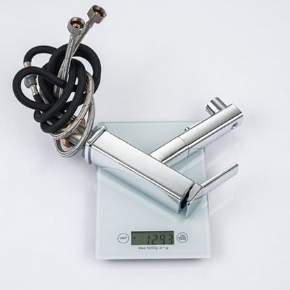 Skorter | Contemporary Vessel Sink Faucet Copper Single Handle Low Arc Pull Down Vessel Faucet