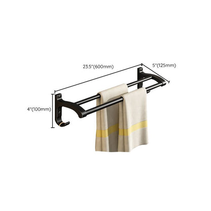 Skorter | Black Aluminum Bathroom Accessory Set Modern Bathroom Shelf / Towel Bar & Paper Holder