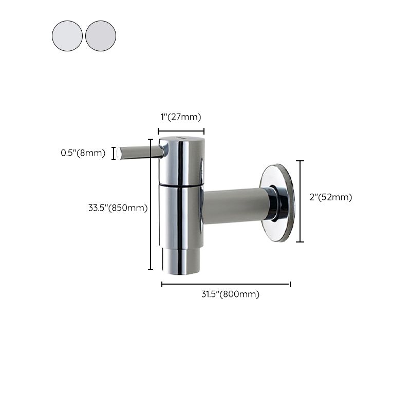Skorter | Contemporary Wall-Mounted Bathroom Faucet Single Hole Low Arc Solid Brass Circular Faucet