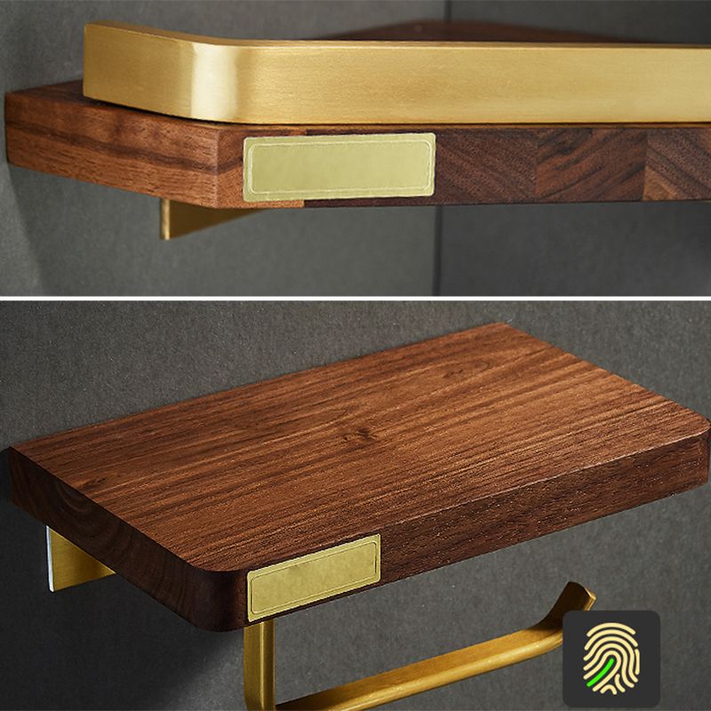 Skorter | 6-piece Walnut Bathroom Accessories Set Metal Gold Bath Hardware Set