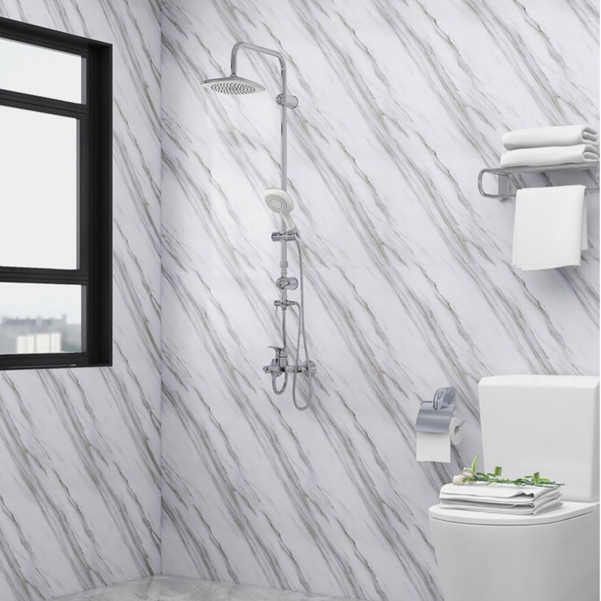 Skorter | 23" X 196" PVC Peel and Stick Wallpaper Kitchen and Bathroom Waterproof Wallpaper