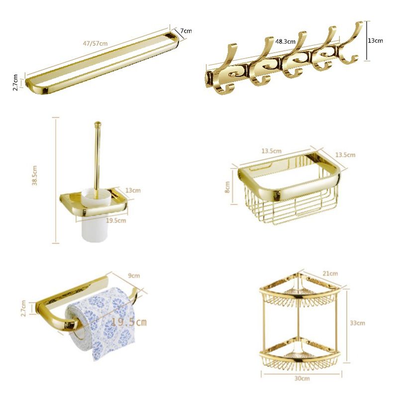 Skorter | Chrome/Gold Bathroom Accessory Set Modern Metal Bathroom Hardware Set