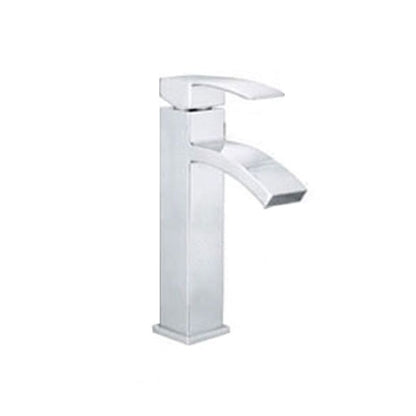 Skorter | Cubic Chrome Bathroom Faucet Low Arc Single Lever Basin Faucet