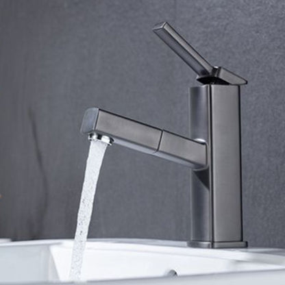 Skorter | Contemporary Vessel Sink Faucet Copper Single Handle Low Arc Pull-Out Vessel Sink Faucet