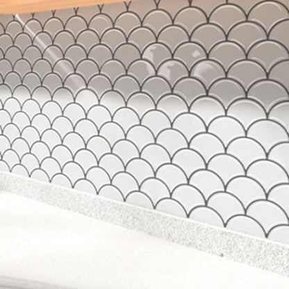 Skorter | Fish scale Peel & Stick field tile square plastic Peel & Stick mosaic tile