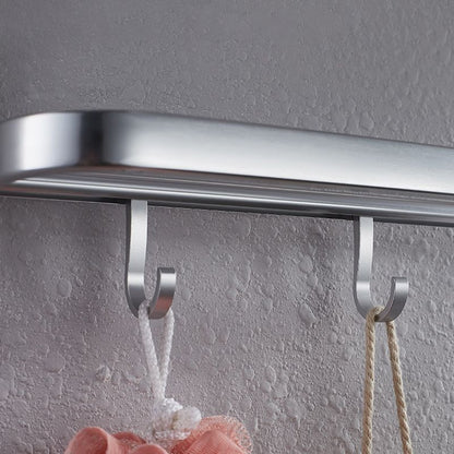 Skorter | Contemporary bathroom accessory set made of aluminum with towel holder/bath shelf