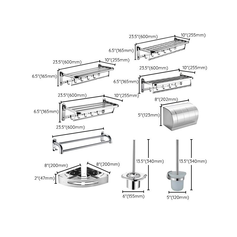 Skorter | 6-piece stainless steel modern bathroom accessories as a single item or as a set