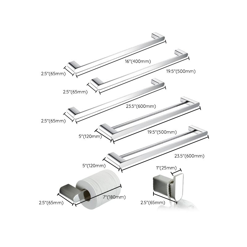 Skorter | Contemporary bathroom accessories single item or in set in silver