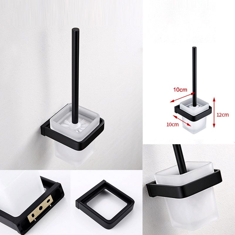 Skorter | Black Bathroom Accessories Hardware Set with Towel Rail and Bath Shelf